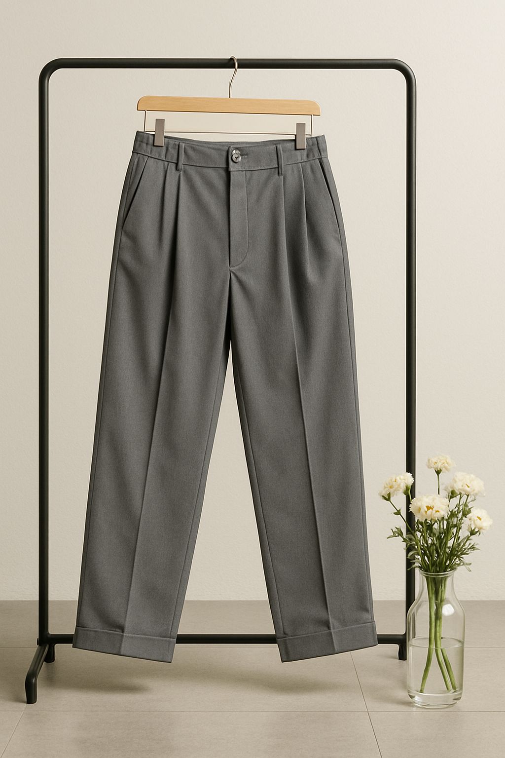 Sleek style Grey Korean Pant