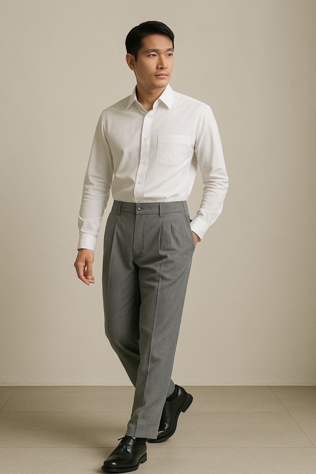 Sleek style Grey Korean Pant